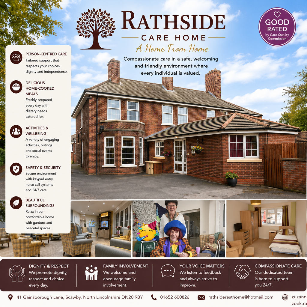 Download a brochure for Rathside Care Home, Scunthorpe